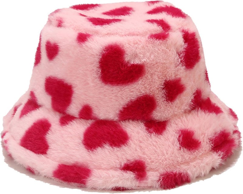 Dirholl Women's Winter Faux Fur Fuzzy Warm Bucket Hat - Image 1